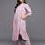 Women Solid V Neck Gathered Empire Kurta with Solid Trousers