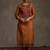 Ethnic Motifs Yoke Design Sequinned Chanderi Cotton Kurta With Trousers & Dupatta