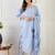 Women Floral Printed Regular Linen Kurta with Trousers & With Dupatta