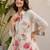 Floral Embroidered Thread Work Pure Cotton A-Line Kurta With Trousers