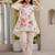 Floral Embroidered Thread Work Pure Cotton A-Line Kurta With Trousers