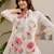 Floral Embroidered Thread Work Pure Cotton A-Line Kurta With Trousers