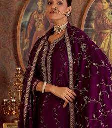 Floral Embroidered Sequinned Kurta With Trousers & Dupatta