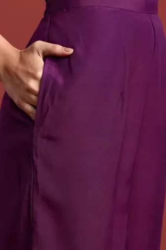 Floral Embroidered Sequinned Kurta With Trousers & Dupatta