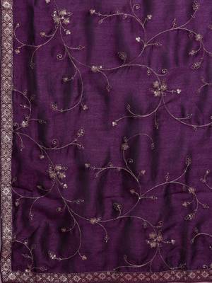 Floral Embroidered Sequinned Kurta With Trousers & Dupatta 5