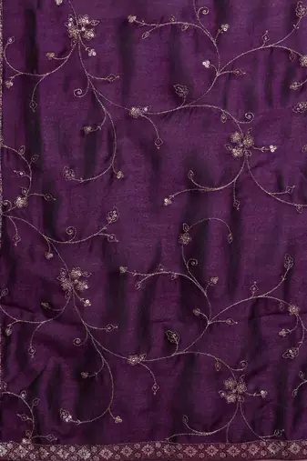 Floral Embroidered Sequinned Kurta With Trousers & Dupatta