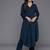 Teal Blue Alia Cute Gathered A-Line Flared Kurta with Trouser