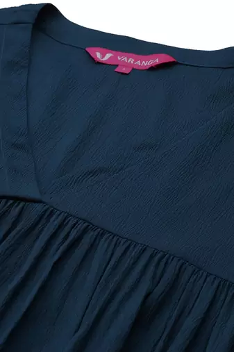 Teal Blue Alia Cute Gathered A-Line Flared Kurta with Trouser