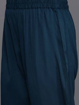 Teal Blue Alia Cute Gathered A-Line Flared Kurta with Trouser 3