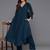 Teal Blue Alia Cute Gathered A-Line Flared Kurta with Trouser