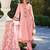 Women Floral Embroidered Thread Work Linen Kurta with Trousers & With Dupatta