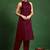 Women Striped Woven Design Kurta with Trousers