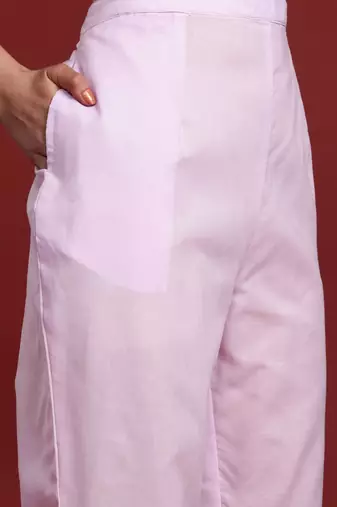 Floral & Mirror Embellished Pure Cotton Kurta with Trousers & Dupatta
