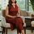 Women Striped Regular Silk Crepe Kurta with Trousers