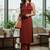 Women Striped Regular Silk Crepe Kurta with Trousers