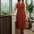 Women Striped Regular Silk Crepe Kurta with Trousers
