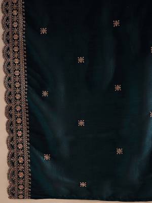 Ethnic Motifs Embroidered Thread Work Straight Kurta with Trouser & Dupatta 4