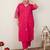 Women Plus Size Embroidered Regular Thread Work Pure Cotton Kurta with Trousers