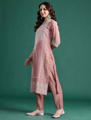 Ethnic Motifs Regular Kurta with Trousers & Dupatta 6