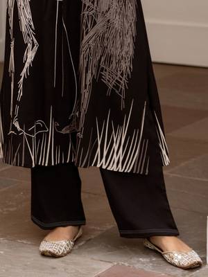 Abstract Printed Regular Straight Kurta with Palazzos 3
