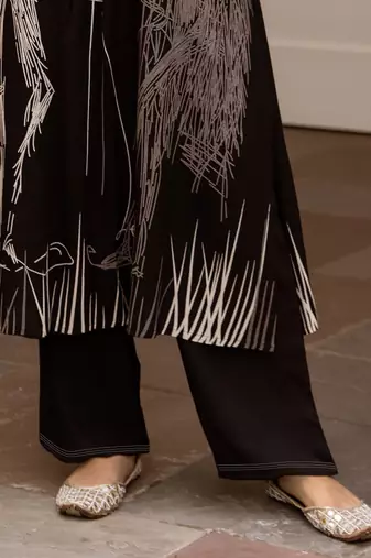 Abstract Printed Regular Straight Kurta with Palazzos