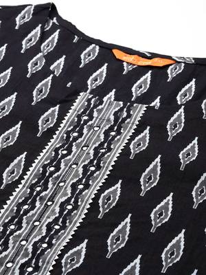 Plus Size Printed Pure Cotton Kurta with Trousers & Dupatta 3