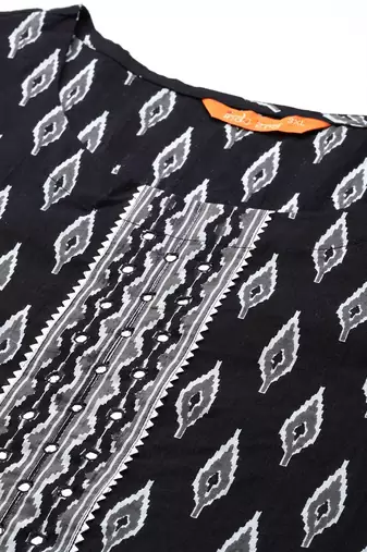 Plus Size Printed Pure Cotton Kurta with Trousers & Dupatta