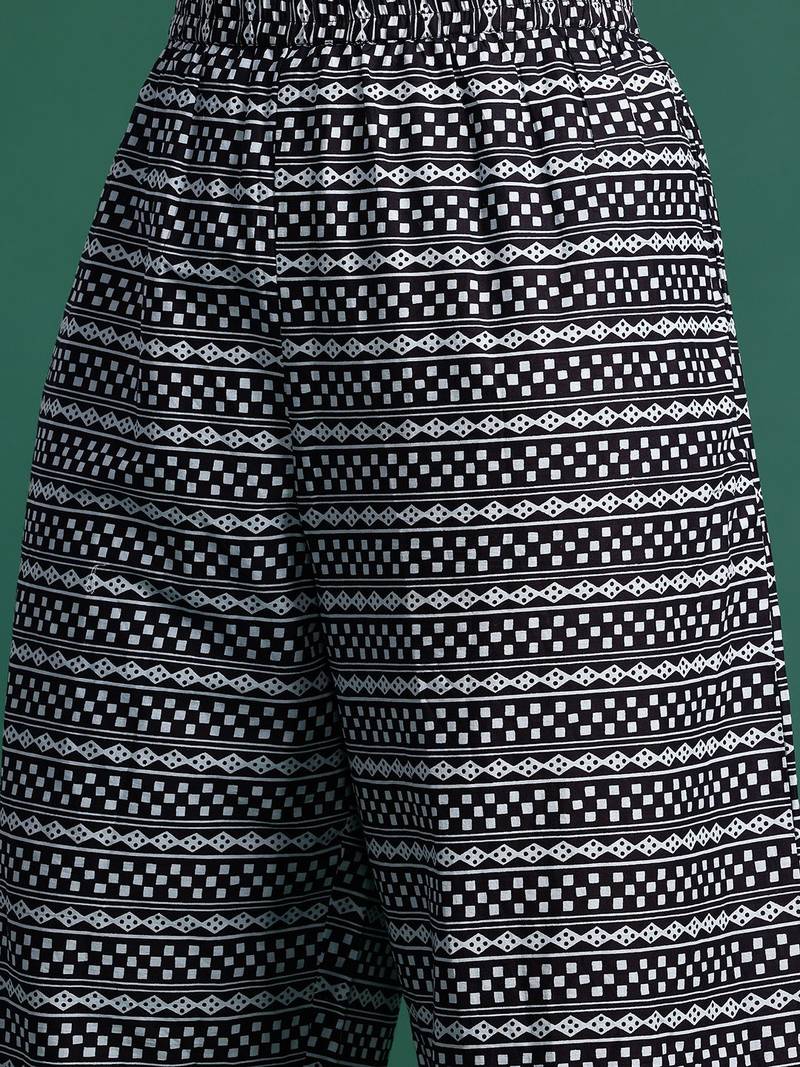 Plus Size Printed Pure Cotton Kurta with Trousers & Dupatta