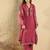 Women Floral Yoke Design Regular Thread Work Kurta with Trousers & With Dupatta