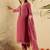 Women Floral Yoke Design Regular Thread Work Kurta with Trousers & With Dupatta