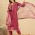 Women Floral Yoke Design Regular Thread Work Kurta with Trousers & With Dupatta