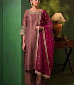 Women Ethnic Motifs Regular Kurta with Trousers & With Dupatta