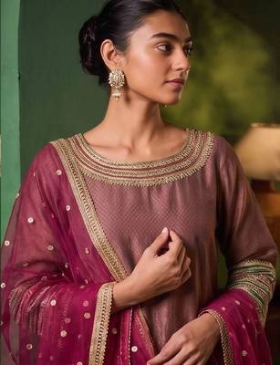 Women Ethnic Motifs Regular Kurta with Trousers & With Dupatta 2