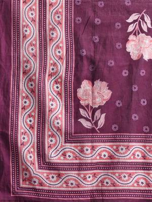 Floral Printed Pure Cotton Kurta With Trousers & Dupatta 5