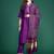 Floral Thread Work Liva Kurta with Trousers & With Dupatta