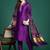 Floral Thread Work Liva Kurta with Trousers & With Dupatta