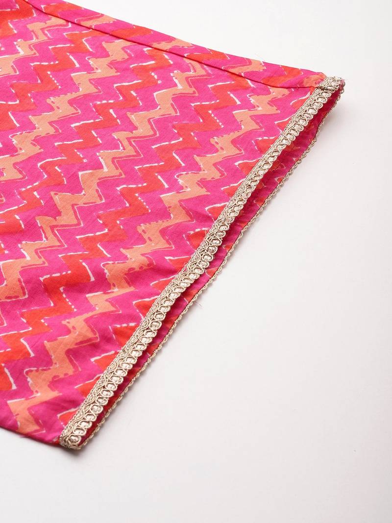 Women Floral Printed Regular Pure Cotton Kurta with Palazzos & With Dupatta