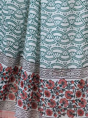 Floral Printed V-Neck Pure Cotton Straight Kurta With Palazzo And Dupatta 5