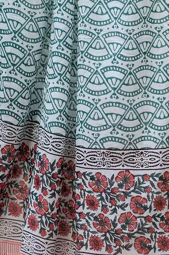Floral Printed V-Neck Pure Cotton Straight Kurta With Palazzo And Dupatta