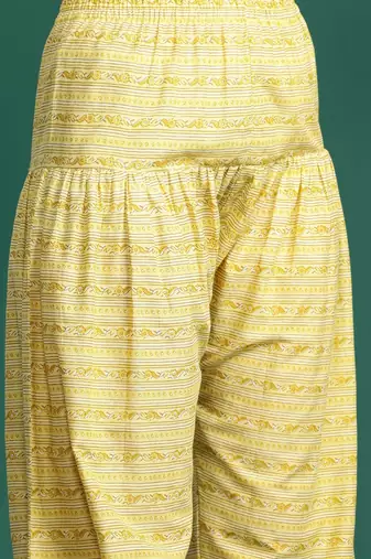Ethnic Motifs Printed Pure Cotton Kurta with Salwar & With Dupatta