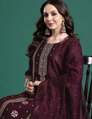 Ethnic Motifs Embroidered Kurta with Trousers & Dupatta 2