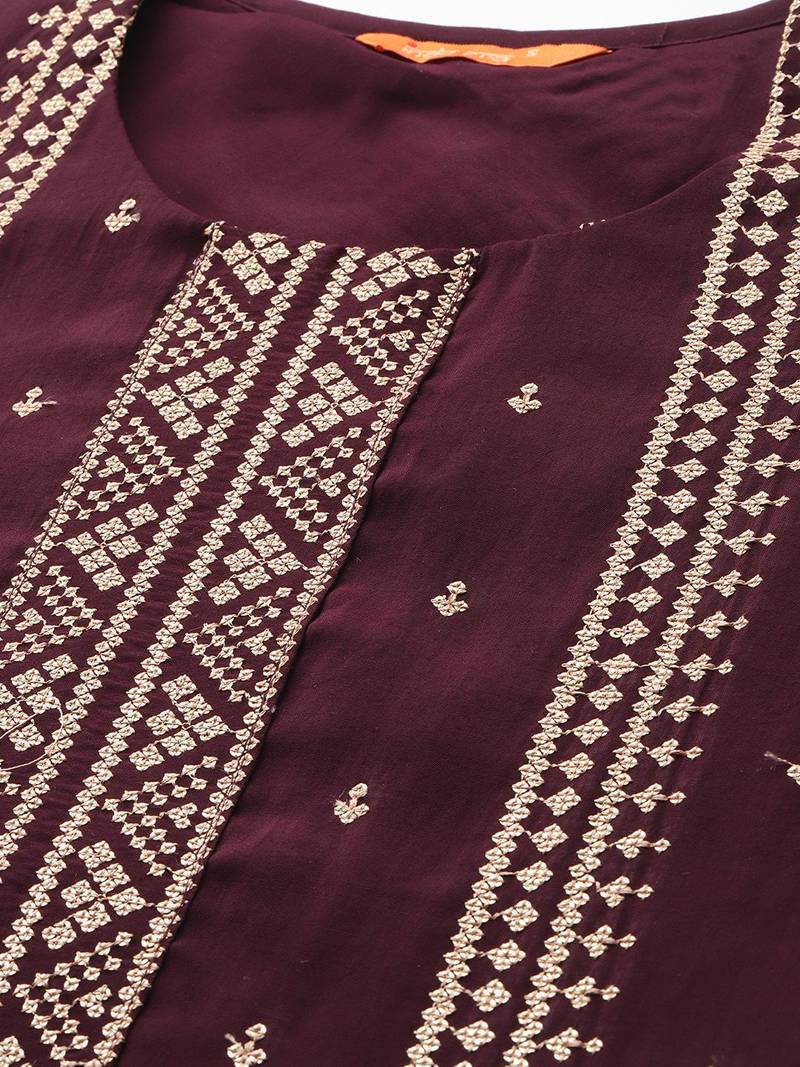 Ethnic Motifs Embroidered Kurta with Trousers & Dupatta