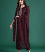 Ethnic Motifs Embroidered Kurta with Trousers & Dupatta