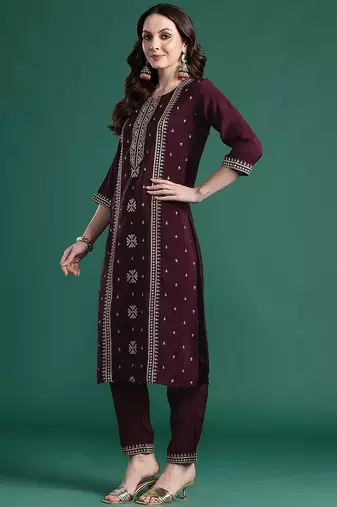 Ethnic Motifs Embroidered Kurta with Trousers & Dupatta