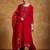 Women Floral Yoke Design Regular Thread Work Kurta with Trousers & With Dupatta