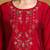 Women Floral Yoke Design Regular Thread Work Kurta with Trousers & With Dupatta
