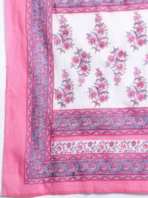 Floral Printed Pure Cotton Kurta With Palazzos & Dupatta 5