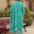 plus size teal printed straight kurta trousers with dupatta set