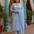 Floral Printed V-Neck Pure Cotton Kurta With Trousers & Dupatta