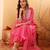 Ethnic Motifs Embroidered Sequinned Chanderi Silk Kurta with Trousers And Dupatta